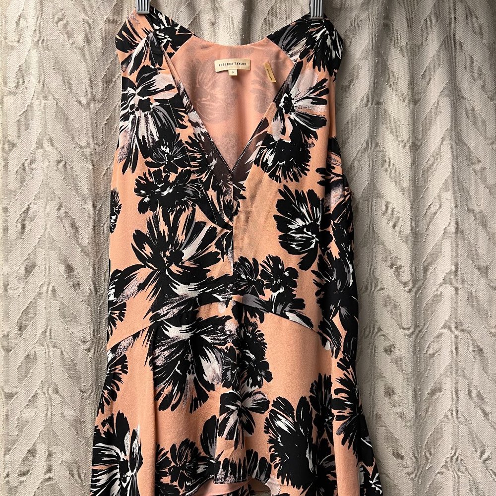 Rebecca Taylor Silk Peplum Sleeveless Top